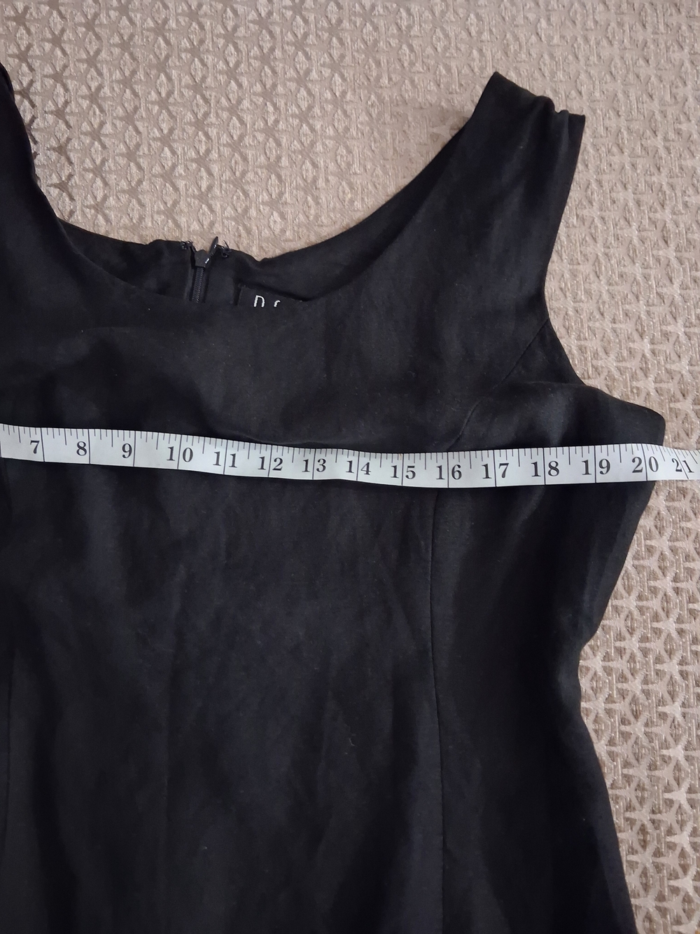 Rafaella Linen Dress Black Scoop Neck Sleeveless Shift Dress - Picture 5 of 6